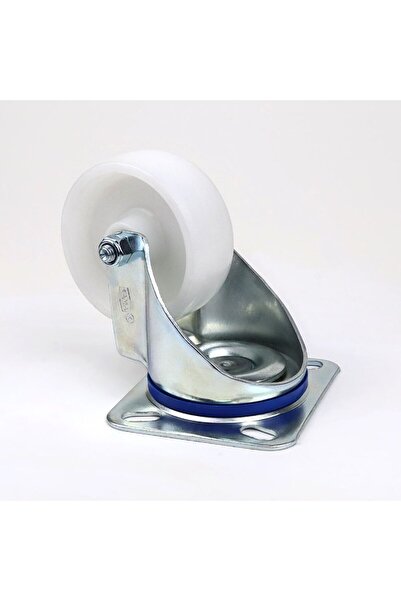 FIRINCIDEPOM 80 mm Yanmaz Polyamid Isıya Dayanıklı Frensiz Döner Teker - Beyaz