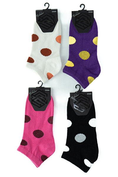 Oppland Women's Booties Model Short Socks 4-Piece Cotton Stylish Patterned Ex...