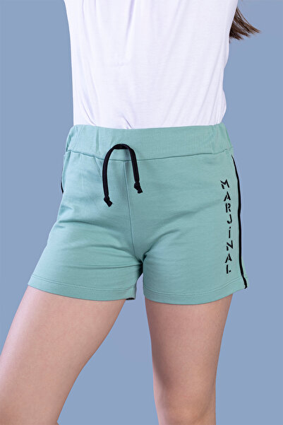 Toontoy Pantaloni scurți de bază cu imprimeu pentru fete, cu talie elastică