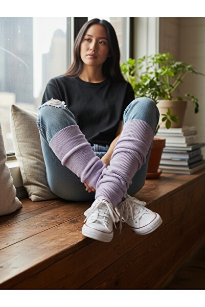 E-Giyimbank Women's Below Knee Leggings Socks Cotton Flexible Lycra Winter On...