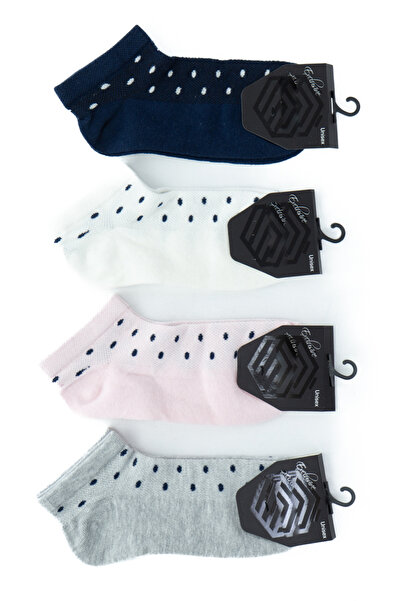 Oppland Women's Booties Model Short Socks 4-Piece Cotton Stylish Patterned Ex...