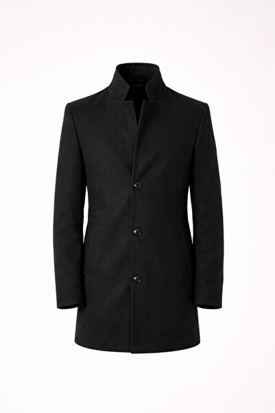 RUVEN TEKSTİL Stand-Up Collar Slim Fit Shape Bush Coat