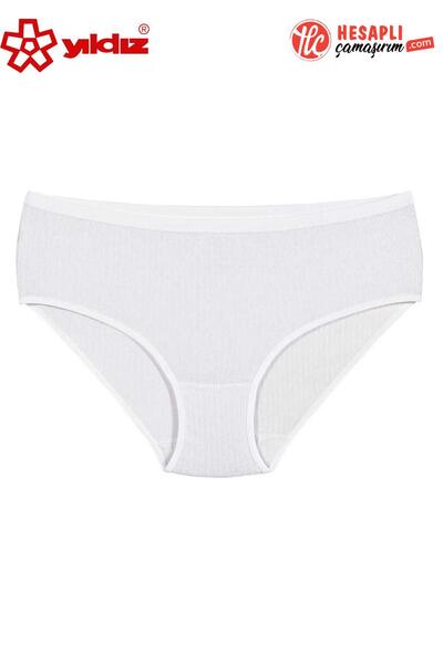 YILDIZ 3585 Chiloți Bato cu talie înaltă, cu dungi, 100% bumbac, albi, pentru...