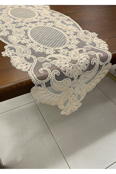 Sivalde Runner Tablecloth Tulip Pattern / Mink, 135X43 cm