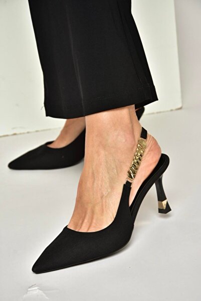 Fox Shoes Y308203204 Black Fabric Thin Heeled Women's Evening Dress Shoes