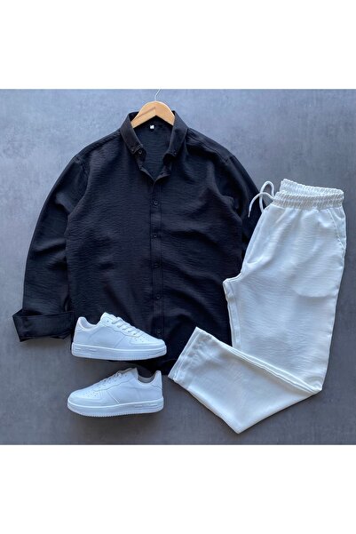 THANBUTİK Krınkıl Linen Shirt and Pants 2-Piece Set