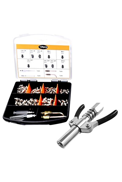 OEM Grease fitting set for narrow spaces, 126 pieces, 1 straight/bent nozzle ...
