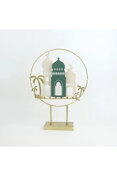 Generic Ramadan Decorative Light with Mosque and Crescent Design - Golden Cir...