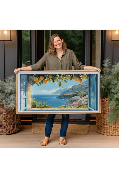 woodhomeworks Tek Parça Gerçek Ahşap Yatay Panorama Çerçeveli Tablo