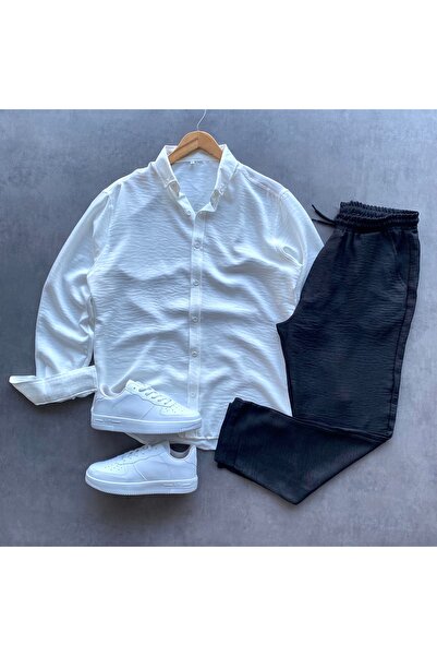 THANBUTİK Krınkıl Linen Shirt and Pants 2-Piece Set