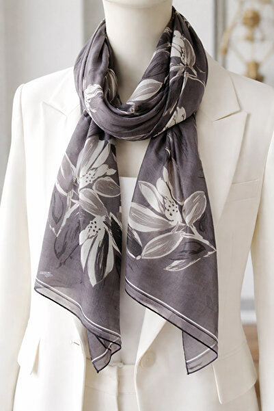 Bonjela Soft Scarf Clover Pattern Dark Mink