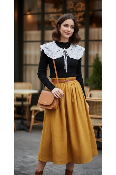 SHERLOCK HOME Vintage Pamuklu yakalık