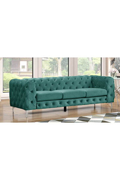 homejoyz Velvet Sofa - Three Seater - Swedish Wood - 220×80×80 cm