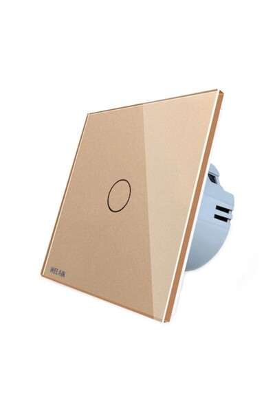 DAMUR Comutator tactil simplu cu panou de sticlă Welaik, auriu