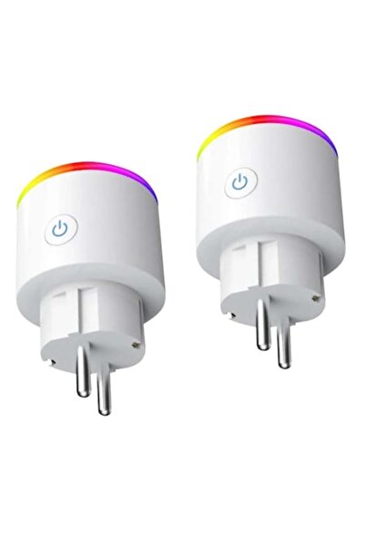 DAMUR Set of 2 Smart WiFi Outlets 16A with RGB LED Control
