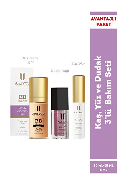 AND YOU Kaş, Yüz ve Dudak 3'lü Bakım Seti