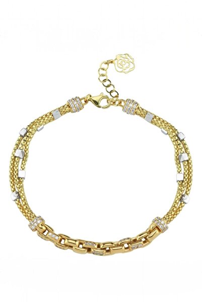 Çgk Çiğdem Gürel Kuyumculuk 14K Altın Beyaz Küp Detaylı İtalyan ve Çiçek Sall...