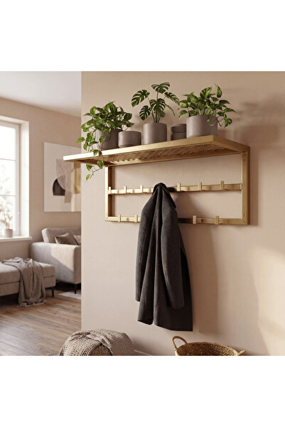 Gelişim Metal ARCHE - Dekoratif Demir Raflı Duvar Askısı - Metal Askılık - El...