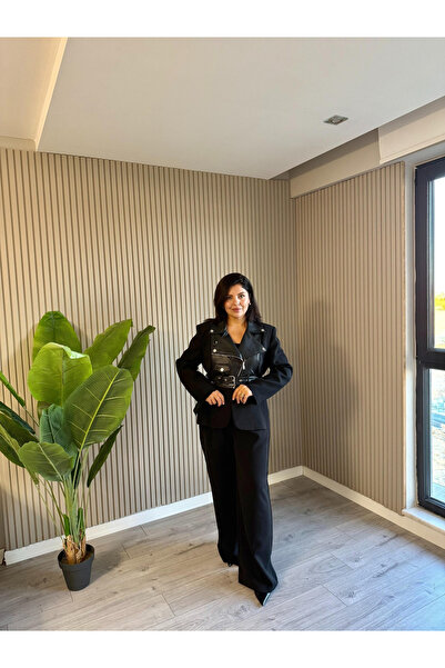 ROZERA Deri Detaylı Fermuarlı Ceket