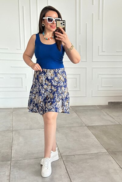 yb yağmur butik Памучна тениска с U-образно деколте отпред и отзад