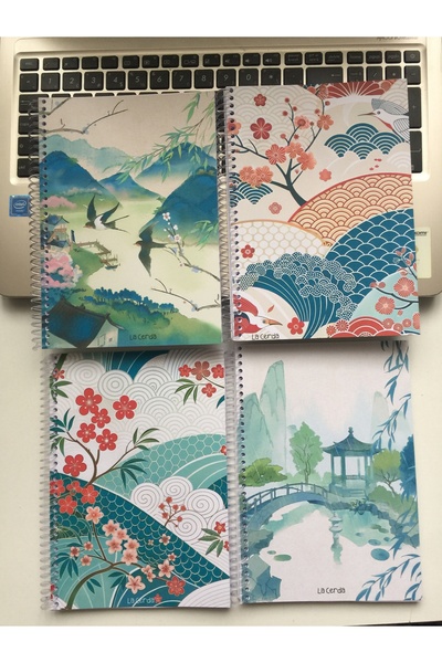 LaCerdaDizayn A5 Spiralli Okul Defteri,50 Yaprak,4'lü Set , Çizgili