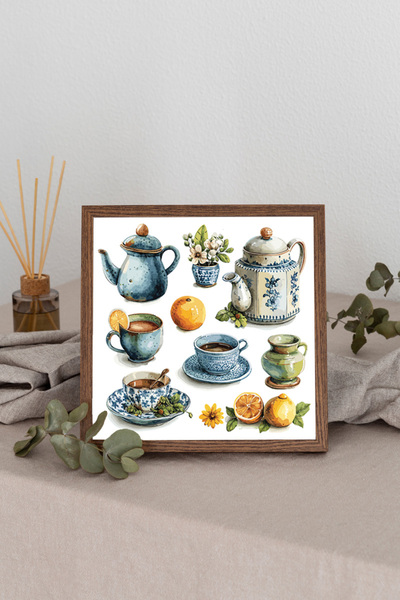 Dekorsiahome Τετράγωνος πίνακας με ξύλινο πλαίσιο TK2930