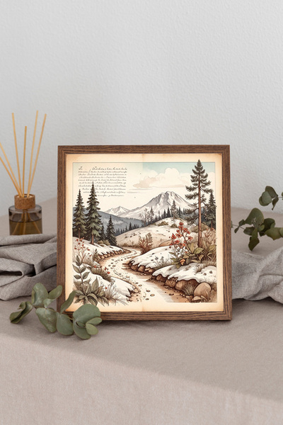 Dekorsiahome Tablou pătrat cu ramă din lemn TK2860