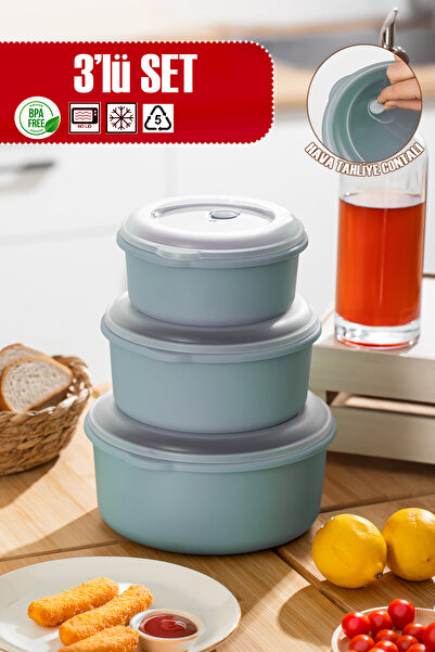 Porsima 5319 Multi-Purpose 3-Piece Food Storage Container Set with Lockable L...