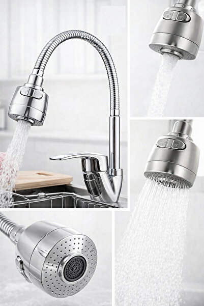 Öztürk Paslanmaz Spiral Mutfak Batarya Borusu - 2 Fonksiyonlu Esnek Kıvrılabi...