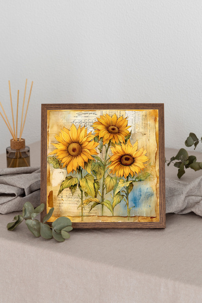 Dekorsiahome Τετράγωνος πίνακας με ξύλινο πλαίσιο TK2852