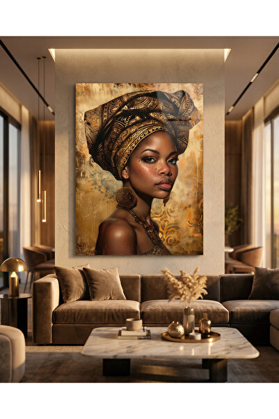 ASFA DEKOR Cam Tablo, Dekoratif Tablo, Modern Tablo, Duvar Dekoru, Afrika Kad...