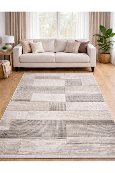 Merinos Halı Merinos Still 77230-095 Özel Kesme Halı Krem-Gri