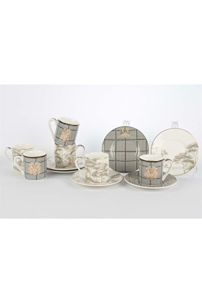 Mikasa Moor Forest Plaid 6-Piece Coffee Cup Set 90Cc