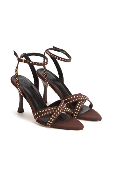 Akçetin Moda Women's Studded Cross-Strapped Evening Dress Shoes