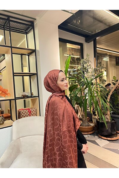 YILDIZ SCARFS Premium Jacquard Shawl with Crescent Pattern - Tile Pattern