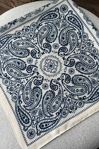 My Joyas Design Σάλι με σχέδιο Quattro, μπλε με έθνικ μοτίβα 70*70