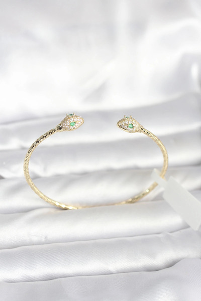 Nacario مي للواردات ®   سوار نحاسي ذهبي اللون على شكل ثعبان