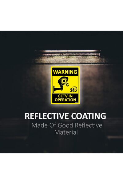 RUBIK Self Adhesive Warning 24 Hours CCTV in Operation Sign Sticker 20x15cm (...