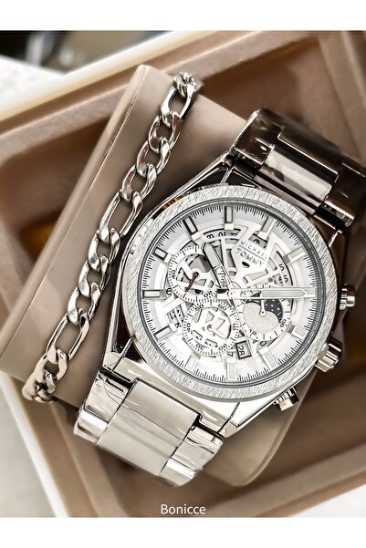 Bonicce Michael Tommy Model, Silver Steel Cord, White Dial Vip Men's Wristwat...