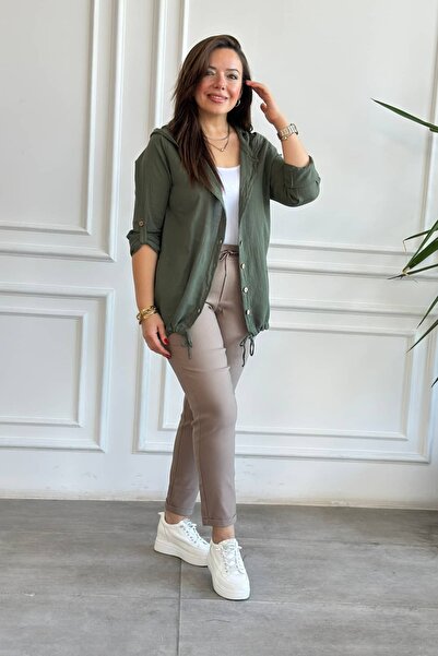 yb yağmur butik Παντελόνι με διπλό πόδι με ελαστική μέση