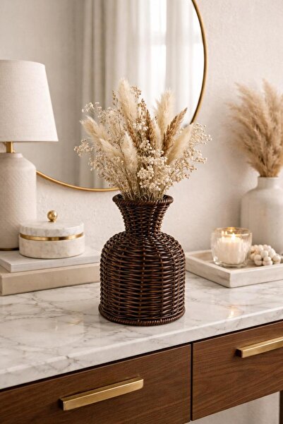 NEWNOW Vază decorativă Nest, vază pentru flori uscate, vază decorativă boemă ...