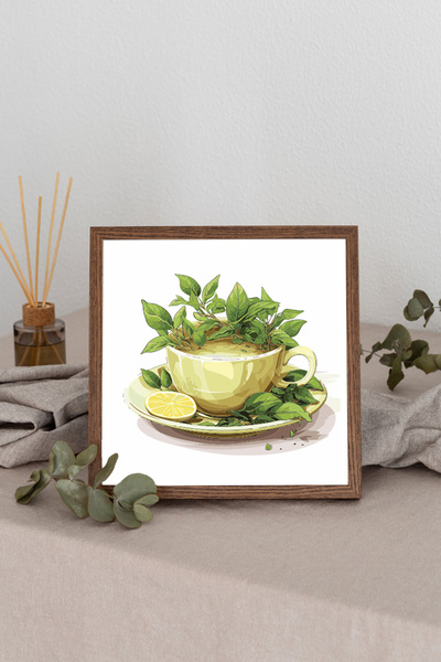 Dekorsiahome Τετράγωνος πίνακας με ξύλινο πλαίσιο TK2890