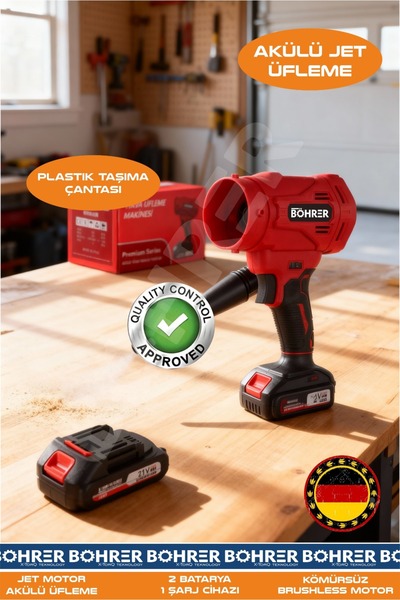 BÖHRER AKÜLÜ HAVA ÜFLEME MAKİNESİ - ÇİFT BATARYA 36V 5AH - JET TİPİ YENİ NESİ...