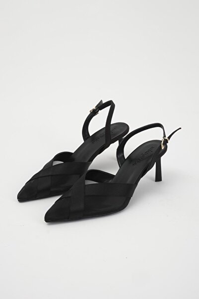 Mio Gusto Pantofi cu toc pentru femei Alexandra din plasă de satin de culoare...