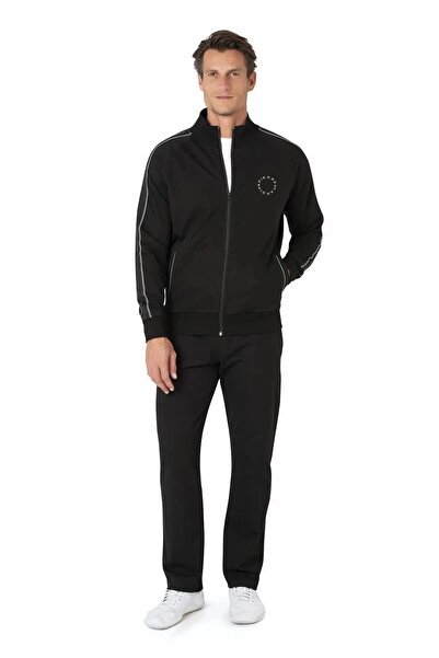 Pierre Cardin Men's 100% Cotton Zippered and Pocket Detailed 2 Thread Sweat Suit