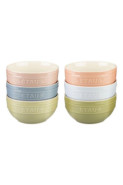 STAUB Ceramique Ceramic 6-Piece Mixed Colors Bowl Set Macaron