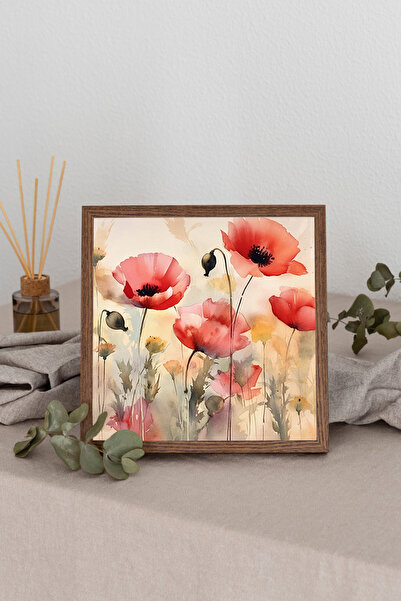 Dekorsiahome Ahşap Çerçeveli Kare Tablo TK2845
