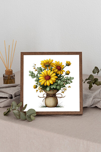 Dekorsiahome Τετράγωνος πίνακας με ξύλινο πλαίσιο TK2946