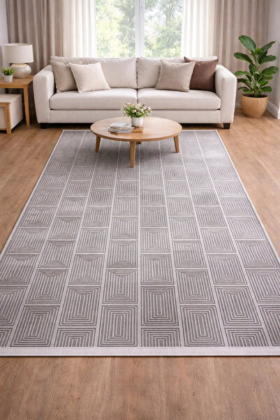 Merinos Halı Merinos Still 63237-097 Özel Kesme Halı Antrasit