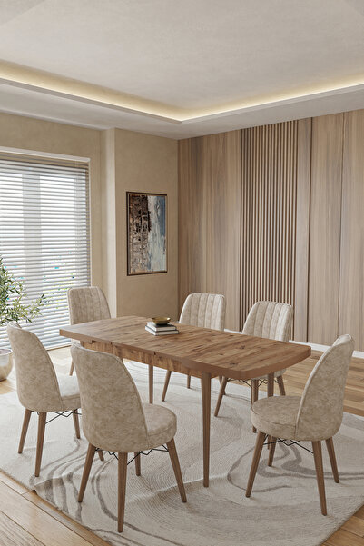 TOCE HOME RUF Serisi 80x130 Açılabilir Atlantik Çam Açılabilir Mutfak Masası ...